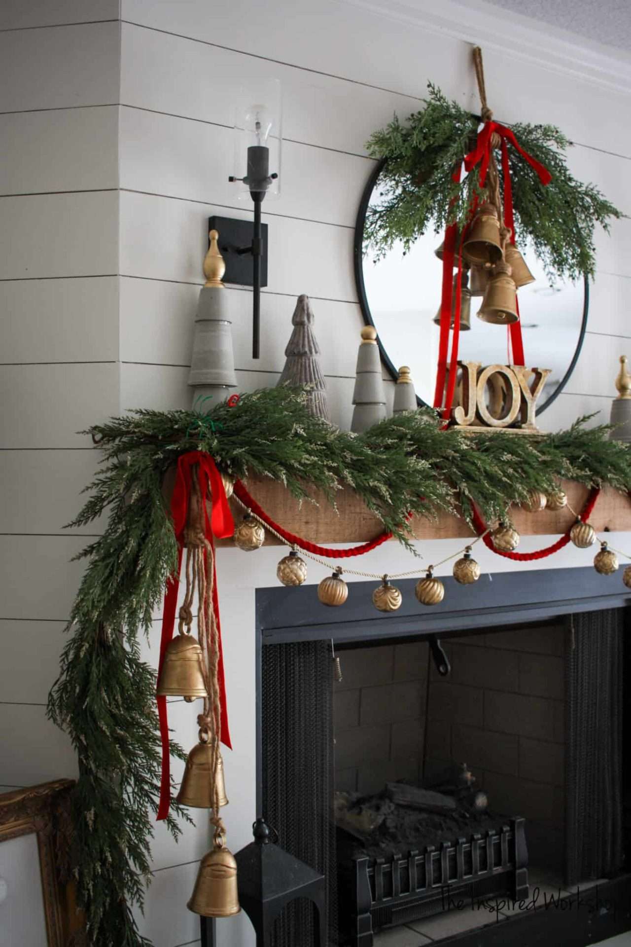 40+ Elegant Christmas Mantel Decor Ideas 41 40+ Elegant Christmas Mantel Decor Ideas DIY Christmas Bells9 1 of 1 1365x2048 1 scaled Christmas Mantel Decor