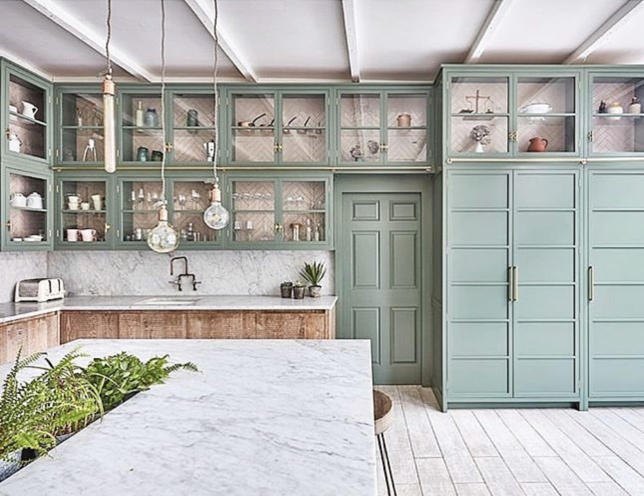 34 Beautiful Sage Green Kitchen Design Ideas to Inspire You 35 34 Beautiful Sage Green Kitchen Design Ideas to Inspire You Sage Green Kitchen With High Cabinetry