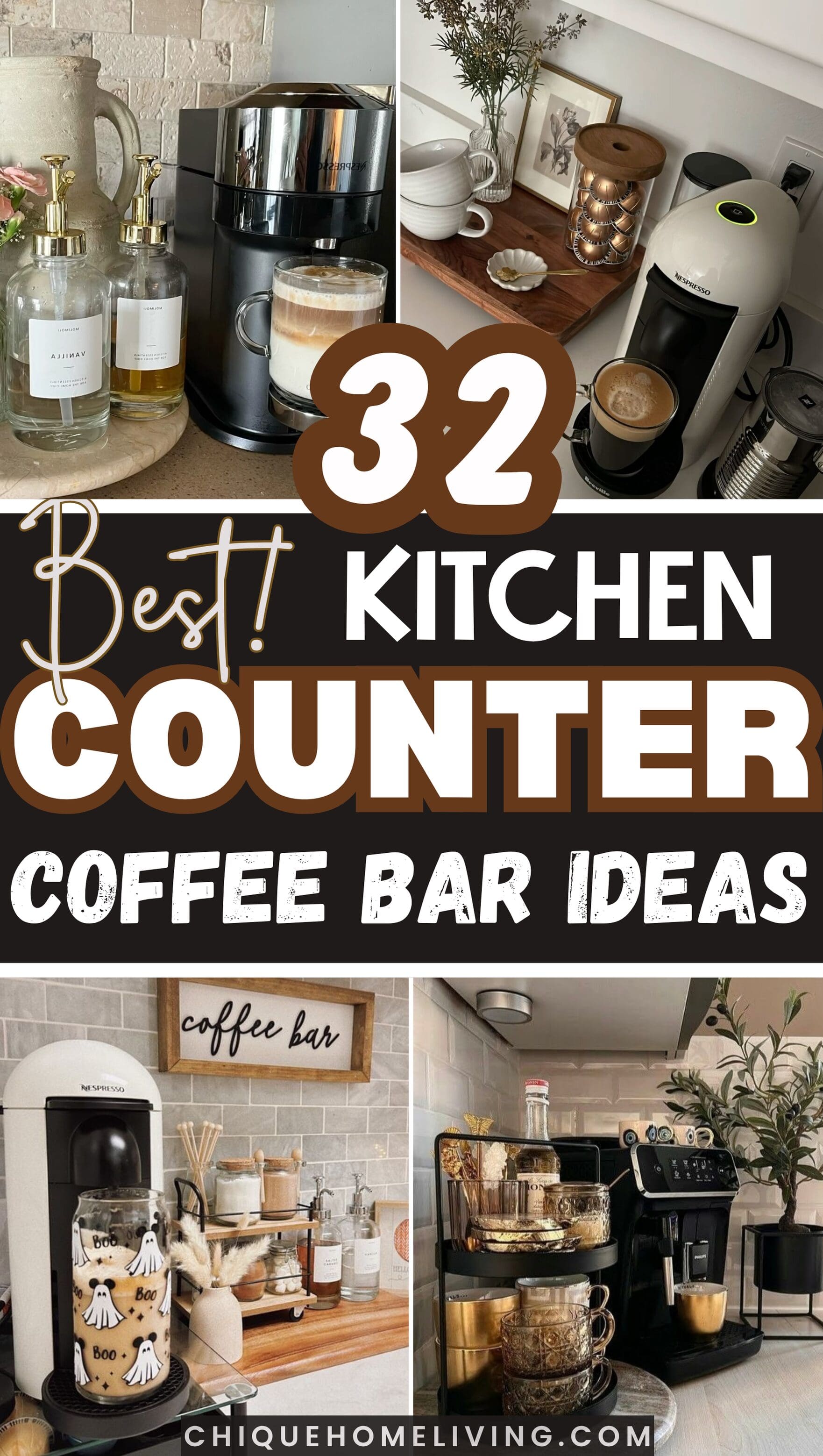 32 Genius Kitchen Counter Coffee Bar Ideas You'll Love 65 32 Genius Kitchen Counter Coffee Bar Ideas You'll Love MP 5 Kitchen Counter Coffee Bar ideas