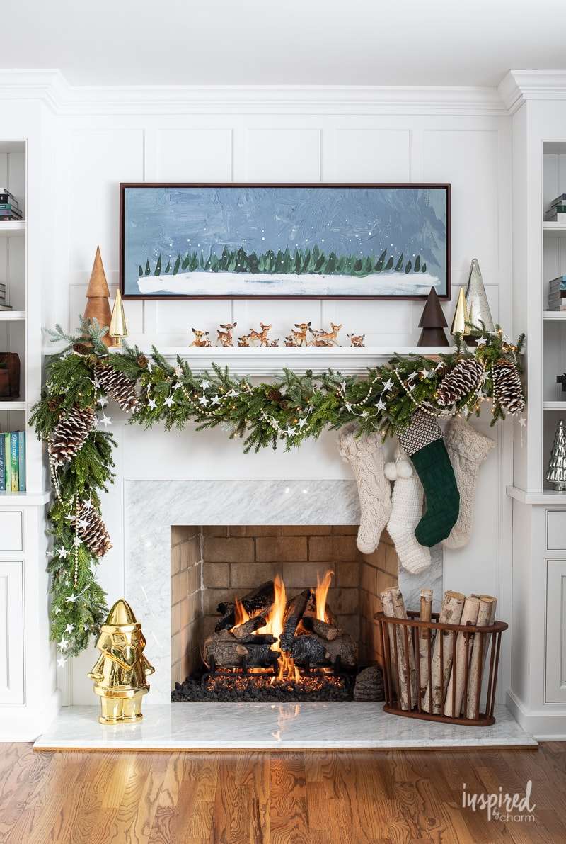 40+ Elegant Christmas Mantel Decor Ideas 40 40+ Elegant Christmas Mantel Decor Ideas SSWQ Christmas Mantel Decor