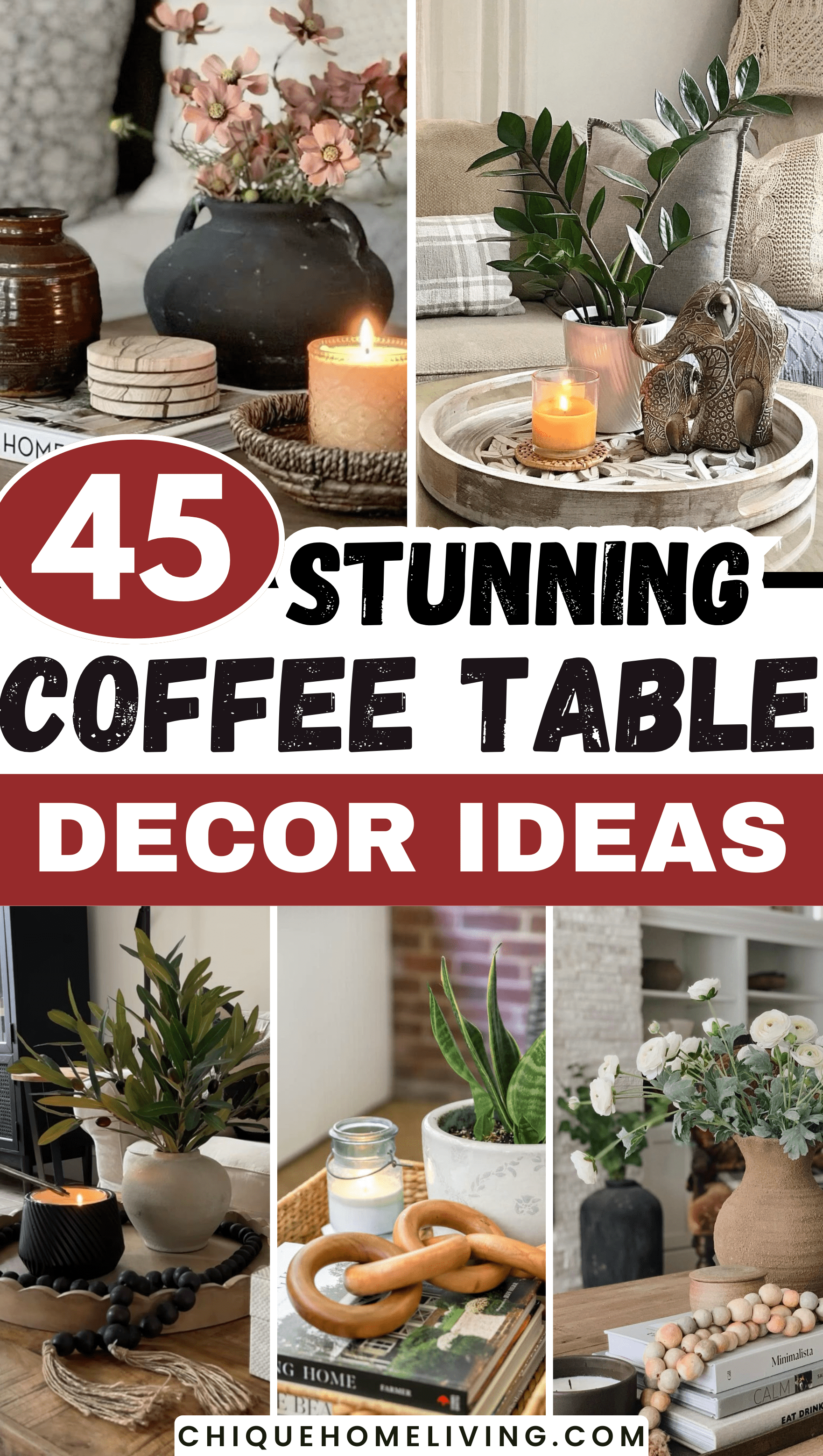 45 Best Coffee Table Centerpiece Ideas You'll Love 101 45 Best Coffee Table Centerpiece Ideas You'll Love Medium Pin Templates 564 x 997 Table Centerpiece Ideas
