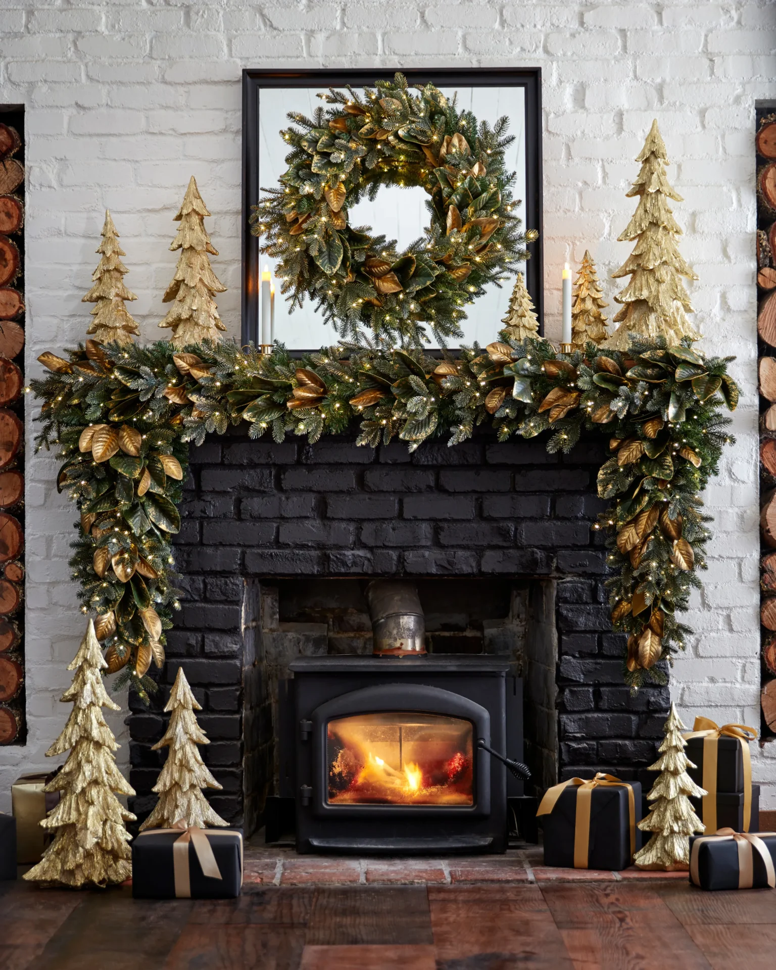 40+ Elegant Christmas Mantel Decor Ideas 16 40+ Elegant Christmas Mantel Decor Ideas bh hhb scaled Christmas Mantel Decor