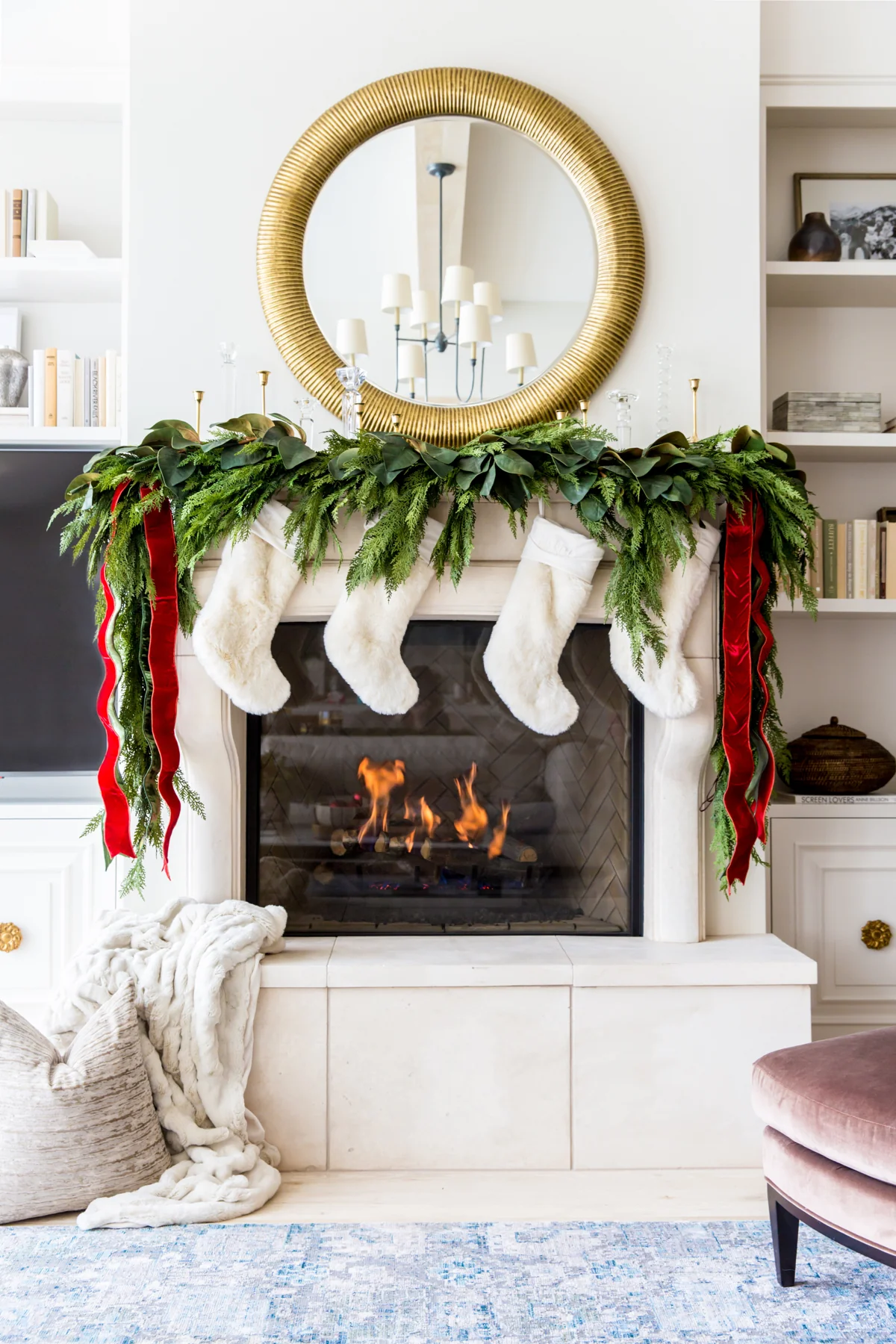 40+ Elegant Christmas Mantel Decor Ideas 26 40+ Elegant Christmas Mantel Decor Ideas christmas decorations real flocked tree 1 Christmas Mantel Decor