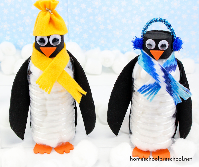 24 Easy & Fun Winter Crafts for Kids of All Ages 54 24 Easy & Fun Winter Crafts for Kids of All Ages water bottle penguin winter craft for kids Winter Crafts for Kids
